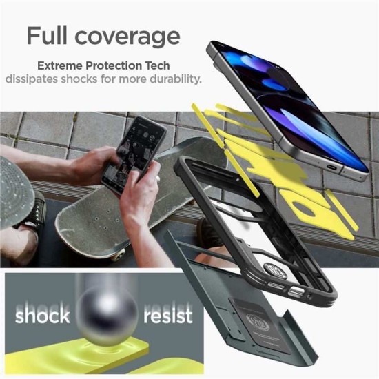 Husa Spigen Tough Armor pentru  Google Pixel 9 Pro/Pixel 9, verde metalic (Pixel 9 Pro, ACS07694) by www.silkase.ro