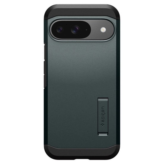 Husa Spigen Tough Armor pentru  Google Pixel 9 Pro/Pixel 9, verde metalic (Pixel 9 Pro, ACS07694) by www.silkase.ro