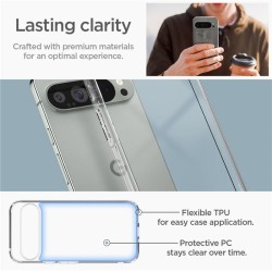 Husa Spigen Ultra Hybrid pentru Google Pixel 9 Pro XL, Crystal Clear Husa Spigen Ultra Hybrid pentru Google Pixel 9 Pro XL, Crystal Clear