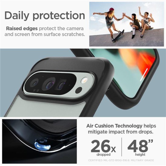 Husa Spigen, Ultra Hybrid, pentru Google Pixel 9 Pro XL, negru mat (Pixel 9 Pro XL, ACS07724) by www.silkase.ro