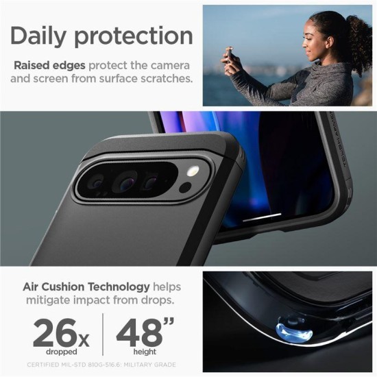 Husa Spigen Tough Armor pentru Google Pixel 9 Pro XL, negru (Spigen, Pixel 9 Pro XL) by www.silkase.ro Husa Spigen Tough Armor pentru Google Pixel 9 Pro XL, negru (Pixel 9 Pro XL, ACS07726) by www.silkase.ro