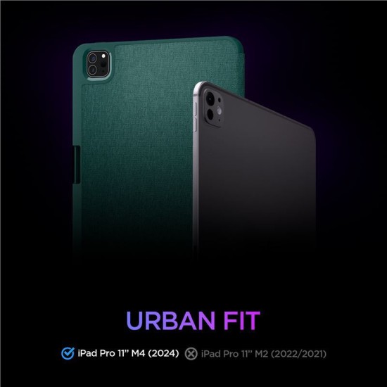 Husa pentru iPad Pro 11 (2024) - Spigen Urban Fit - Midnight Green (Spigen, Ingredi) by www.silkase.ro Husa pentru iPad Pro 11 (2024) - Spigen Urban Fit - Midnight Green (Ingredi, ACS07759) by www.silkase.ro