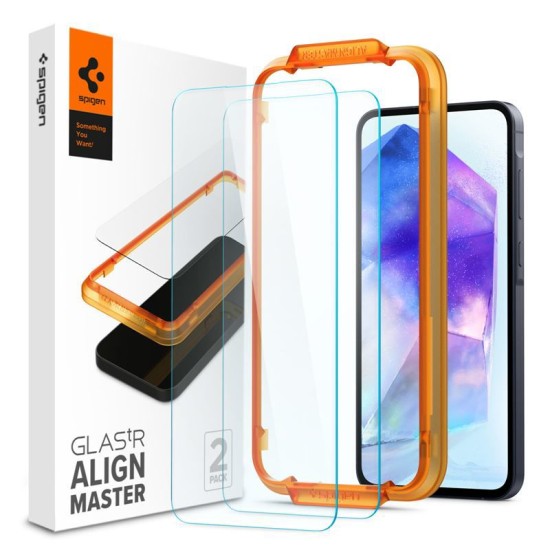 Folie pentru Samsung Galaxy A55 5G (set 2) - Spigen Glas.TR Align Master - Clear (Spigen, Ingredi) by www.silkase.ro Folie pentru Samsung Galaxy A55 5G (set 2) - Spigen Glas.TR Align Master - Clear (Ingredi, AGL07775) by www.silkase.ro