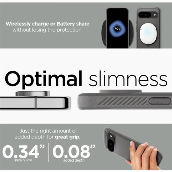 Husa Spigen Rugged Armor, pentru Google Pixel 9 Pro/Pixel 9, gri (Pixel 9 Pro, ACS07783) by www.silkase.ro