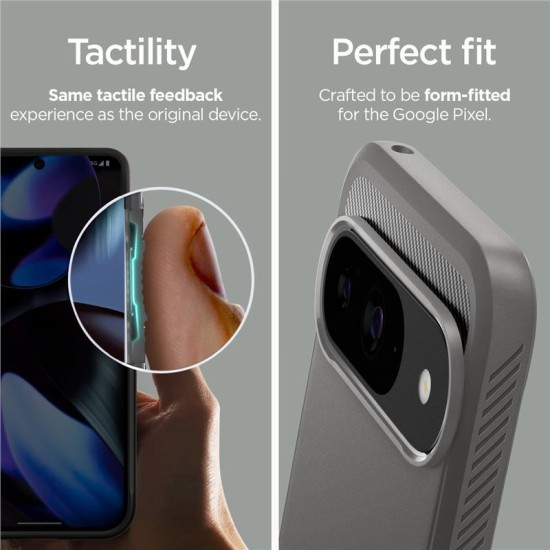 Husa Spigen Rugged Armor, pentru Google Pixel 9 Pro/Pixel 9, gri (Pixel 9 Pro, ACS07783) by www.silkase.ro