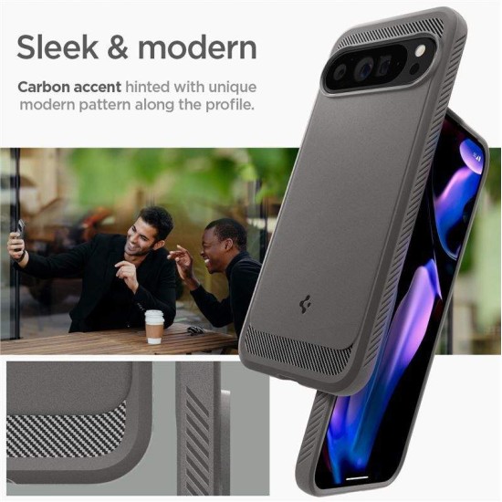 Husa Spigen Rugged Armor pentru Google Pixel 9 Pro XL, gri (Telefoane Google, ACS07784) by www.silkase.ro