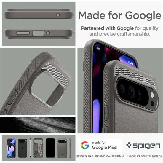 Husa Spigen Rugged Armor pentru Google Pixel 9 Pro XL, gri (Telefoane Google, ACS07784) by www.silkase.ro