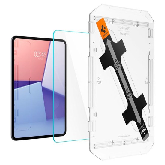 Folie protectie Spigen Glass tR Slim pentru Apple iPad Pro 11" 2024, sticla, transparenta (Ingredi, AGL07788) by www.silkase.ro