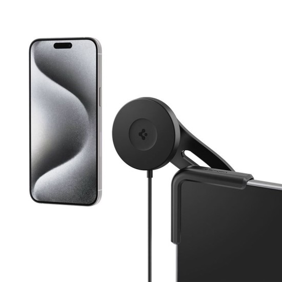 Suport auto Spigen TapLock pentru masini Tesla, Wireless / Screen, Compatibil MagSafe, Incarcare Wireless 15W, Negru (Suport auto, ACP07870) by www.silkase.ro