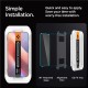 Set 2 folii sticla cu sistem de montare Case friendly Spigen GLAStR EZ FIT compatibil cu iPhone 16 Pro Max (Ingredi, AGL07907) by www.silkase.ro