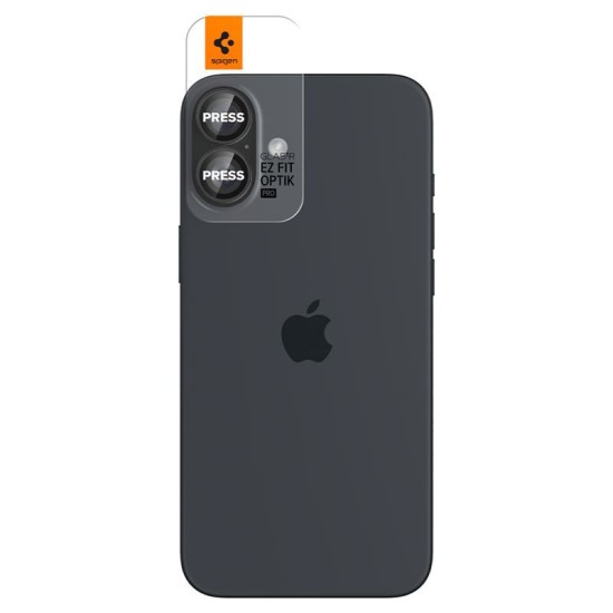 Set 2 protectii de camera Spigen Glass tR EZ Fit Optik pentru Apple iPhone 16/16 Plus, negru (iPhone 16, AGL07921) by www.silkase.ro