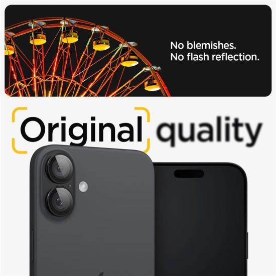 Set 2 protectii de camera Spigen Glass tR EZ Fit Optik pentru Apple iPhone 16/16 Plus, negru (iPhone 16, AGL07921) by www.silkase.ro