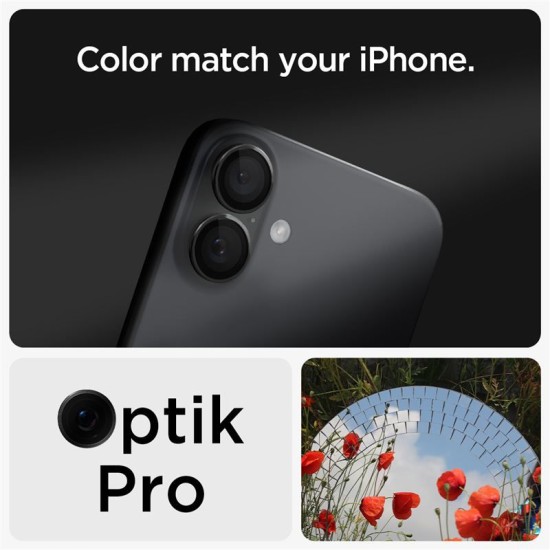 Set 2 protectii de camera Spigen Glass tR EZ Fit Optik pentru Apple iPhone 16/16 Plus, negru (iPhone 16, AGL07921) by www.silkase.ro