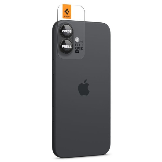 Set 2 protectii de camera Spigen Glass tR EZ Fit Optik pentru Apple iPhone 16/16 Plus, negru (iPhone 16, AGL07921) by www.silkase.ro