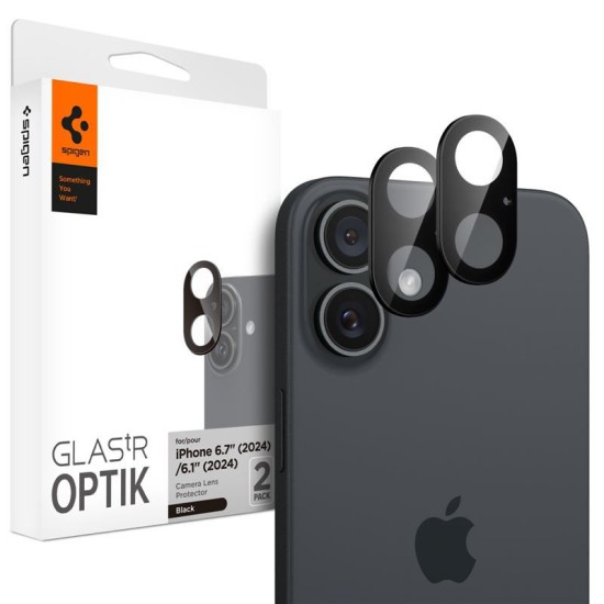 Set 2 folii de protectie camera Spigen Glass tR Optik pentru Apple iPhone 16/16 Plus, negru (iPhone 16, AGL07922) by www.silkase.ro