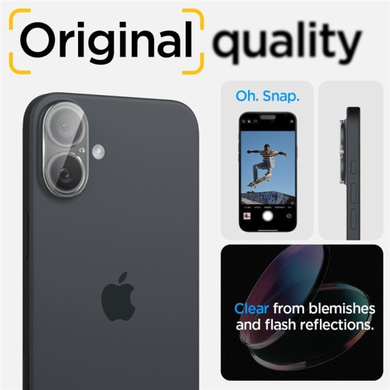 Set 2 folii de protectie camera Spigen Glass tR Optik pentru Apple iPhone 16/16 Plus, transparent (iPhone 16, AGL07923) by www.silkase.ro