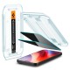 Set 2 folii sticla cu sistem de montare Case friendly Spigen GLAStR EZ FIT compatibil cu iPhone 16 Pro Privacy (Ingredi, AGL07929) by www.silkase.ro