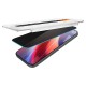 Set 2 folii sticla cu sistem de montare Case friendly Spigen GLAStR EZ FIT compatibil cu iPhone 16 Pro Privacy (Ingredi, AGL07929) by www.silkase.ro