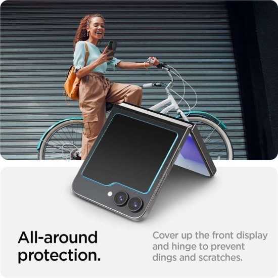 Set 2 folii de protectie Spigen Glass tR AlignMaster pentru Samsung Galaxy Z Flip6/7 FE, transparent (Z Flip 7 FE, AGL07972) by www.silkase.ro