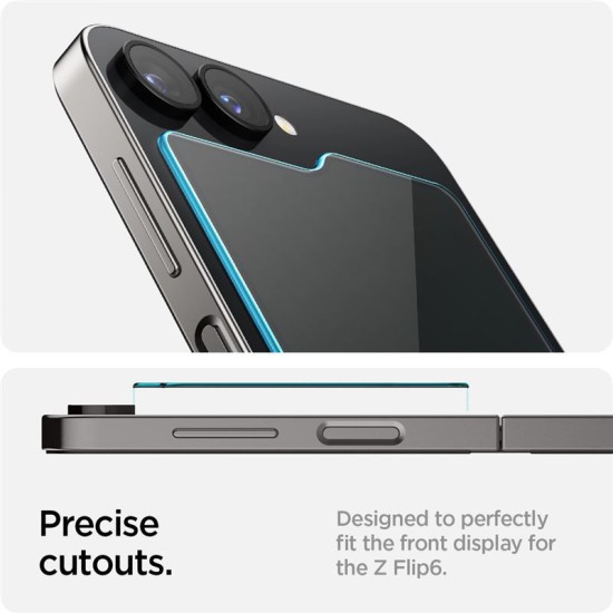 Set 2 folii de protectie Spigen Glass tR AlignMaster pentru Samsung Galaxy Z Flip6/7 FE, transparent (Z Flip 7 FE, AGL07972) by www.silkase.ro