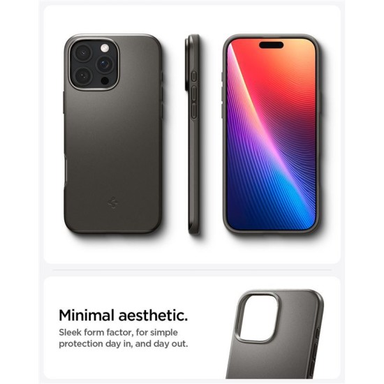 Husa slim Spigen Thin Fit MagSafe compatibila cu iPhone 16 Pro Max Gunmetal (Spigen, iPhone 16 Pro Max) by www.silkase.ro Husa slim Spigen Thin Fit MagSafe compatibila cu iPhone 16 Pro Max Gunmetal (iPhone 16 Pro Max, ACS07979) by www.silkase.ro