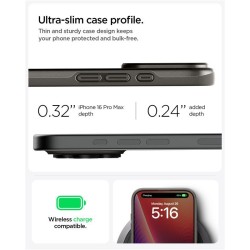 Husa slim Spigen Thin Fit MagSafe compatibila cu iPhone 16 Pro Max Gunmetal Husa slim Spigen Thin Fit MagSafe compatibila cu iPhone 16 Pro Max Gunmetal