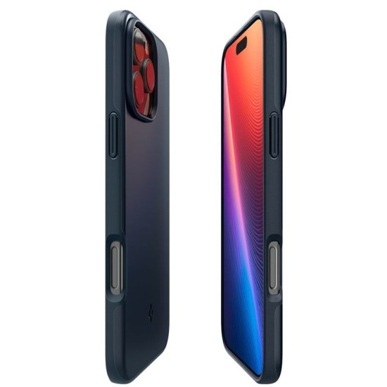 Husa slim Spigen Thin Fit MagSafe compatibila cu iPhone 16 Pro Max Metal Slate (iPhone 16 Pro Max, ACS07980) by www.silkase.ro