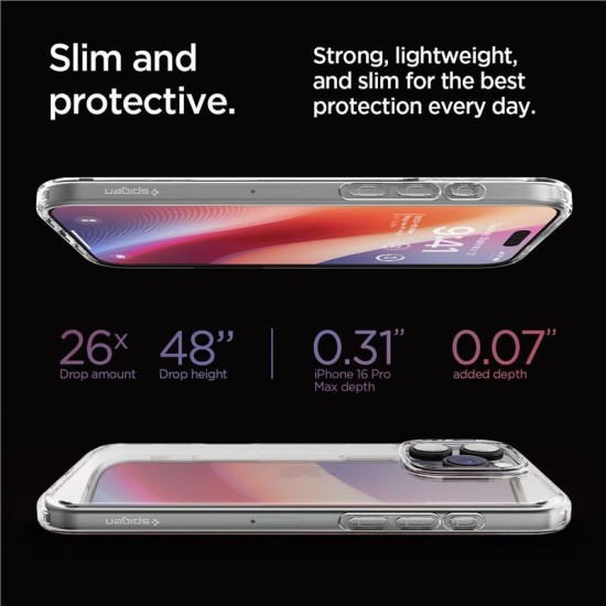 Husa Spigen Ultra Hybrid compatibila cu iPhone 16 Pro Max Crystal Clear (iPhone 16 Pro Max, ACS07992) by www.silkase.ro