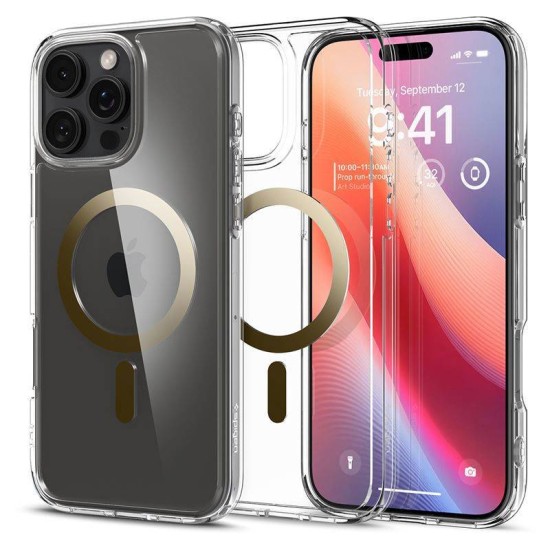 Husa Spigen Ultra Hybrid MagSafe compatibila cu iPhone 16 Pro Max Gold (iPhone 16 Pro Max, ACS08001) by www.silkase.ro