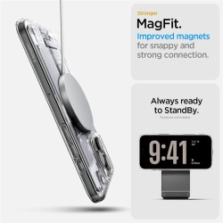 Husa Spigen Ultra Hybrid MagSafe compatibila cu iPhone 16 Pro Max Zero One White Husa Spigen Ultra Hybrid MagSafe compatibila cu iPhone 16 Pro Max Zero One White
