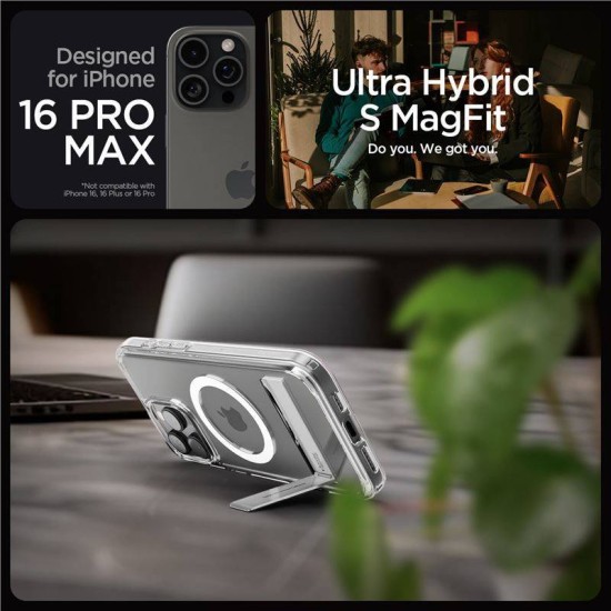 Husa Spigen Ultra Hybrid S MagSafe compatibila cu iPhone 16 Pro Max Crystal Clear (Spigen, iPhone 16 Pro Max) by www.silkase.ro Husa Spigen Ultra Hybrid S MagSafe compatibila cu iPhone 16 Pro Max Crystal Clear (iPhone 16 Pro Max, ACS08009) by www.silkase.ro