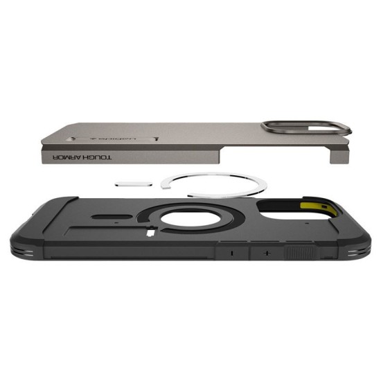 Husa Spigen Tough Armor MagSafe compatibila cu iPhone 16 Pro Max Gunmetal (iPhone 16 Pro Max, ACS08012) by www.silkase.ro