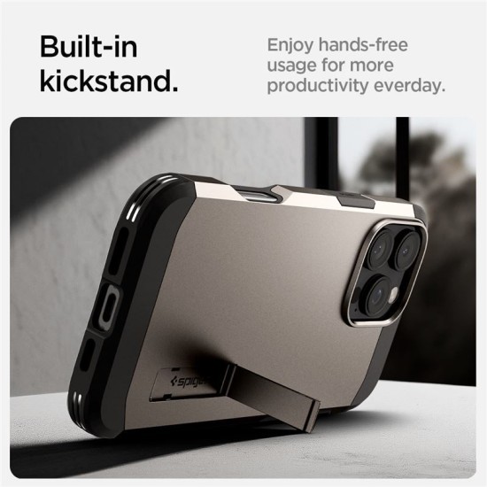 Husa Spigen Tough Armor MagSafe compatibila cu iPhone 16 Pro Max Gunmetal (iPhone 16 Pro Max, ACS08012) by www.silkase.ro