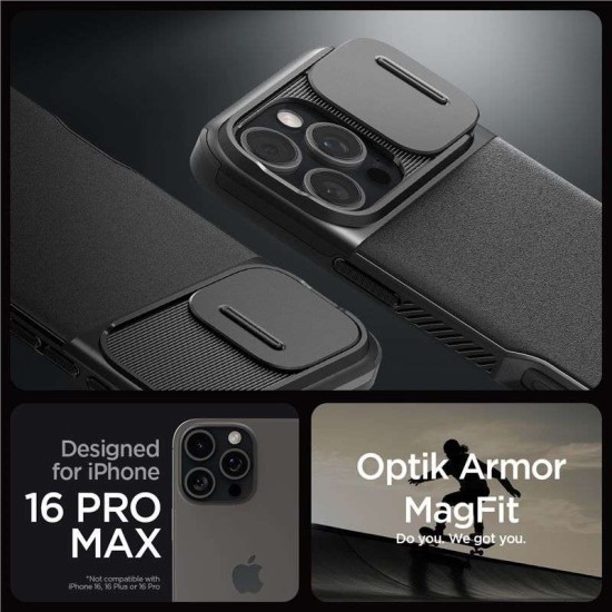 Husa Spigen Optik Armor MagSafe compatibila cu iPhone 16 Pro Max Black (Spigen, iPhone 16 Pro Max) by www.silkase.ro Husa Spigen Optik Armor MagSafe compatibila cu iPhone 16 Pro Max Black (iPhone 16 Pro Max, ACS08015) by www.silkase.ro