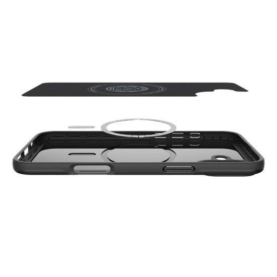 Husa slim Spigen Thin Fit MagSafe compatibila cu iPhone 16 Plus Black (iPhone 16 Plus, ACS08060) by www.silkase.ro