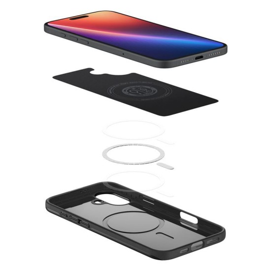Husa slim Spigen Thin Fit MagSafe compatibila cu iPhone 16 Plus Black (iPhone 16 Plus, ACS08060) by www.silkase.ro