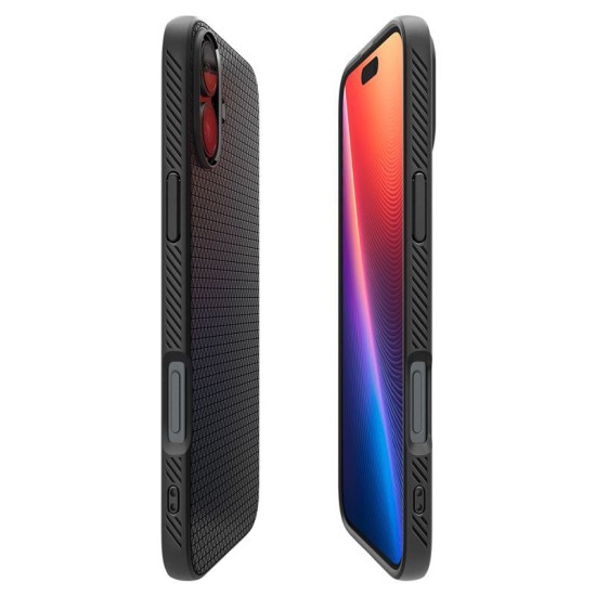 Husa Spigen Liquid Air compatibila cu iPhone 16 Plus Matte Black (iPhone 16 Plus, ACS08066) by www.silkase.ro