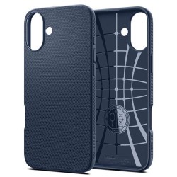 Husa Spigen Liquid Air pentru iPhone 16 Plus, albastru inchis