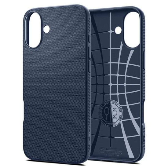 Husa Spigen Liquid Air pentru iPhone 16 Plus, albastru inchis (iPhone 16 Plus, ACS08067) by www.silkase.ro