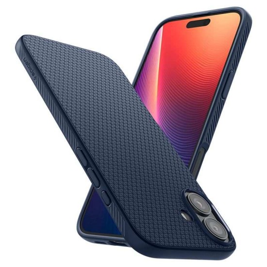Husa Spigen Liquid Air pentru iPhone 16 Plus, albastru inchis (iPhone 16 Plus, ACS08067) by www.silkase.ro