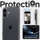 Husa Spigen Ultra Hybrid compatibila cu iPhone 16 Plus Crystal Clear (iPhone 16 Plus, ACS08069) by www.silkase.ro
