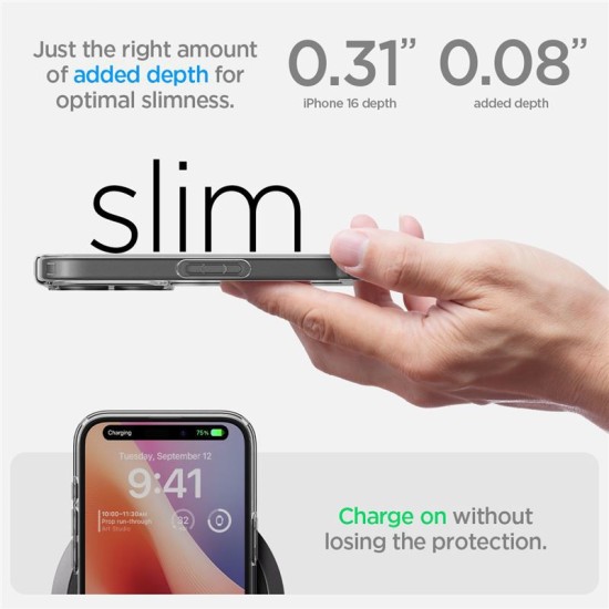Husa Spigen Ultra Hybrid compatibila cu iPhone 16 Plus Crystal Clear (iPhone 16 Plus, ACS08069) by www.silkase.ro
