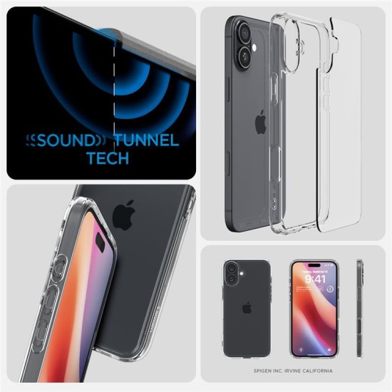 Husa Spigen Ultra Hybrid compatibila cu iPhone 16 Plus Crystal Clear (iPhone 16 Plus, ACS08069) by www.silkase.ro