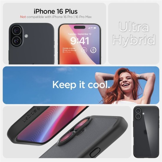 Husa Spigen Ultra Hybrid compatibila cu iPhone 16 Plus Frost Black (Spigen, iPhone 16 Plus) by www.silkase.ro Husa Spigen Ultra Hybrid compatibila cu iPhone 16 Plus Frost Black (iPhone 16 Plus, ACS08071) by www.silkase.ro