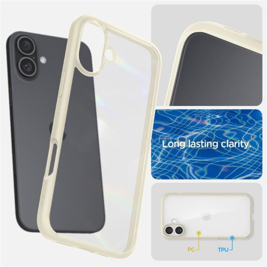 Husa Spate Spigen Ultra Hybrid pentru iPhone 16 Plus Bej (iPhone 16 Plus, ACS08073) by www.silkase.ro