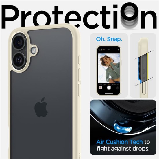 Husa Spate Spigen Ultra Hybrid pentru iPhone 16 Plus Bej (iPhone 16 Plus, ACS08073) by www.silkase.ro