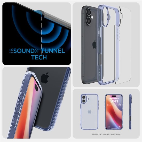 Husa Spigen Ultra Hybrid pentru iPhone 16 Plus, albastru transparent (iPhone 16 Plus, ACS08074) by www.silkase.ro