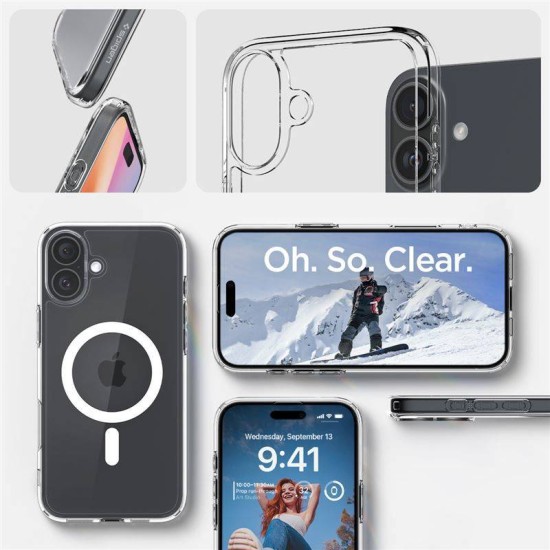 Husa Spigen Ultra Hybrid MagSafe compatibila cu iPhone 16 Plus White (iPhone 16 Plus, ACS08075) by www.silkase.ro