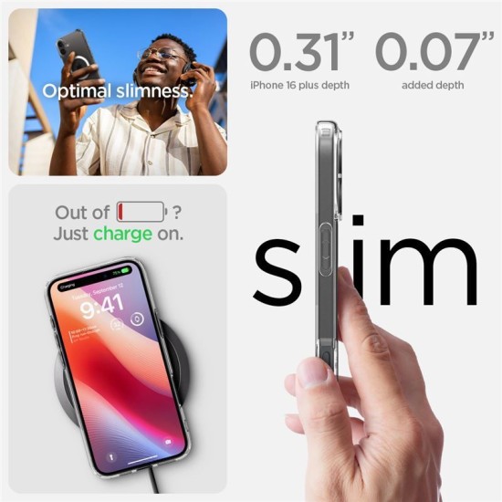 Husa Spigen Ultra Hybrid MagSafe compatibila cu iPhone 16 Plus White (iPhone 16 Plus, ACS08075) by www.silkase.ro