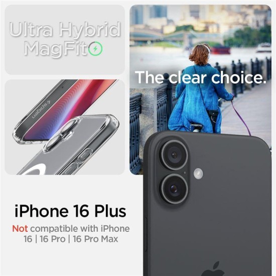 Husa Spigen Ultra Hybrid MagSafe compatibila cu iPhone 16 Plus White (iPhone 16 Plus, ACS08075) by www.silkase.ro